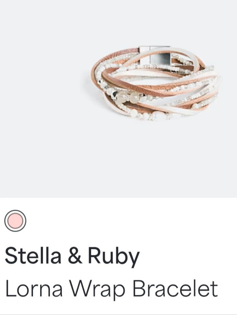Stella & Ruby Lorna Multi-Strand Wrap Bracelet — Blush Pink & White